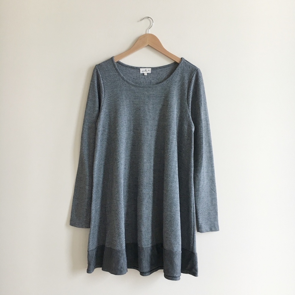 Anthropologie Gray Mini Dress size L - Picture 3 of 5